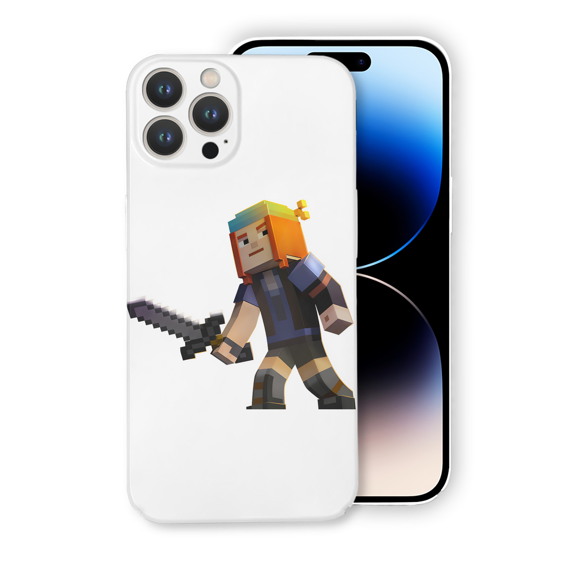 （画像用） マインクラフト ブロックの世界 Minecraft MC Block world 【iPhone 14シリーズ対応】ハードケース